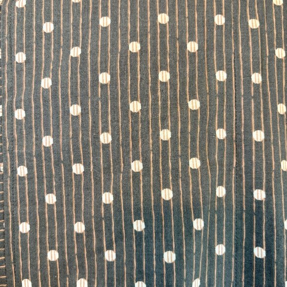 Homemade 80s Vintage Dark Gray Polka Dot Stripes Kimono Maxi Maternity Dress XL - Picture 11 of 11